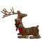 Northlight 30&#x22; Brown Lighted Rattan Reindeer with Red Bow and Pine Cones Christmas Outdoor Decoration